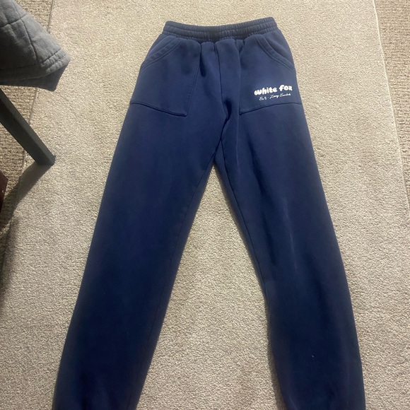 White Fox Boutique Navy Sweatpants - Picture 2 of 3